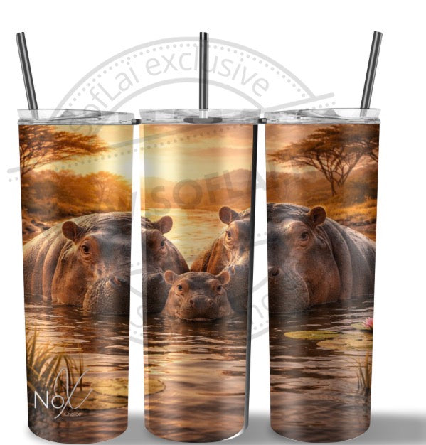 SofLai Exclusive Tumbler - NoX nijlpaard familie