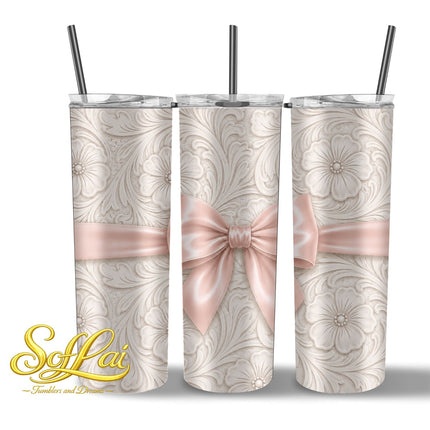 Tumbler Witte bloemen 1009
