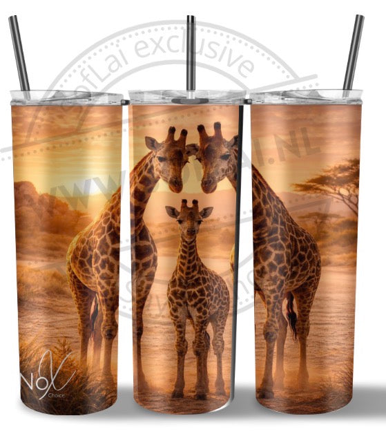 SofLai Exclusive Tumbler - NoX giraffe familie