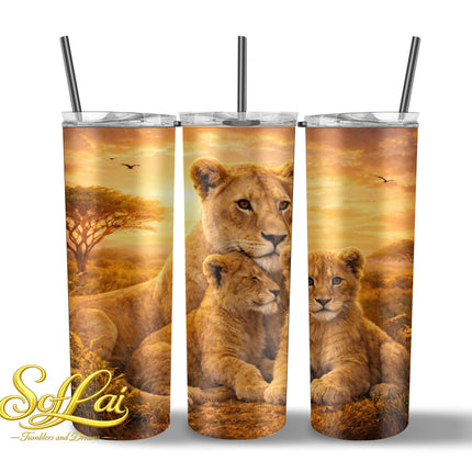 Tumbler Dieren - Leeuwin met welpen 164