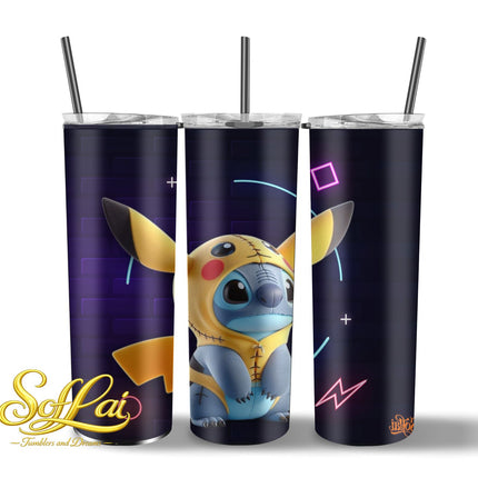 Tumbler - pikachu stitch 212