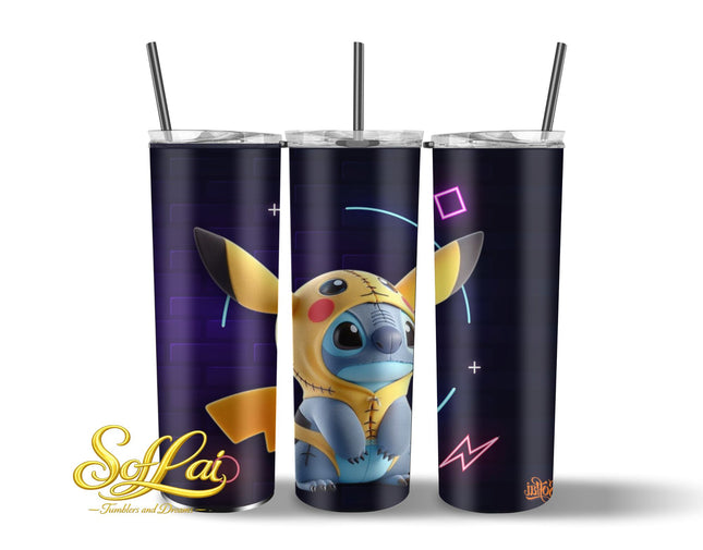 Tumbler - pikachu stitch 212