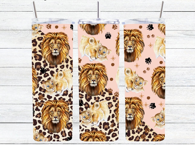 Tumbler leeuw met panterprint