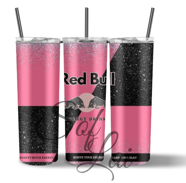 Tumbler Red bull zwart roze