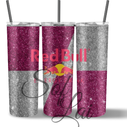 Tumbler Red bull zilver roze
