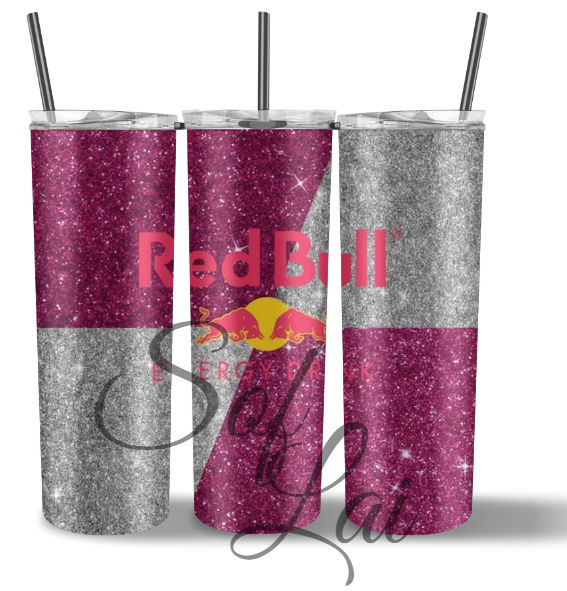 Tumbler Red bull zilver roze