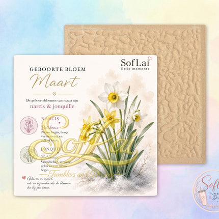 Tegel Geboorte bloemen Maart 807