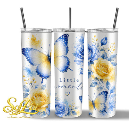 Tumbler Vlinder blauw geel 876