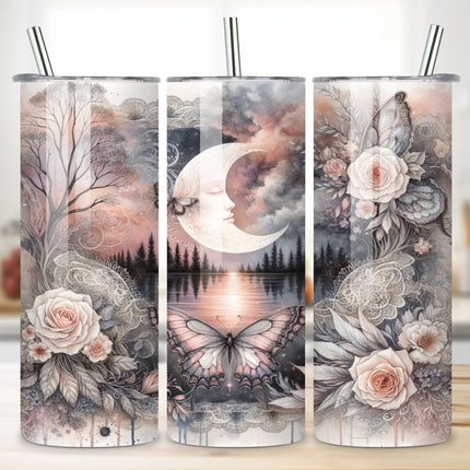 Tumbler vlinders bloemen