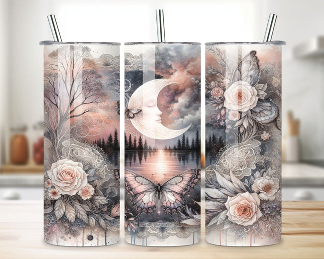 Tumbler vlinders bloemen