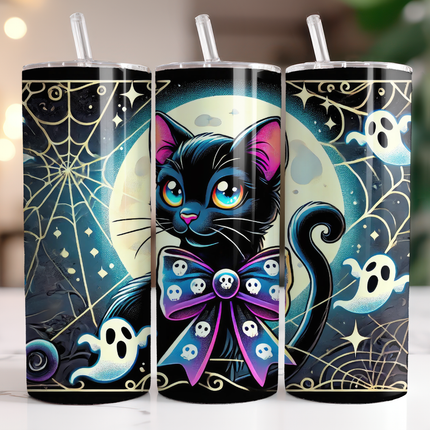 Tumbler zwarte kat halloween
