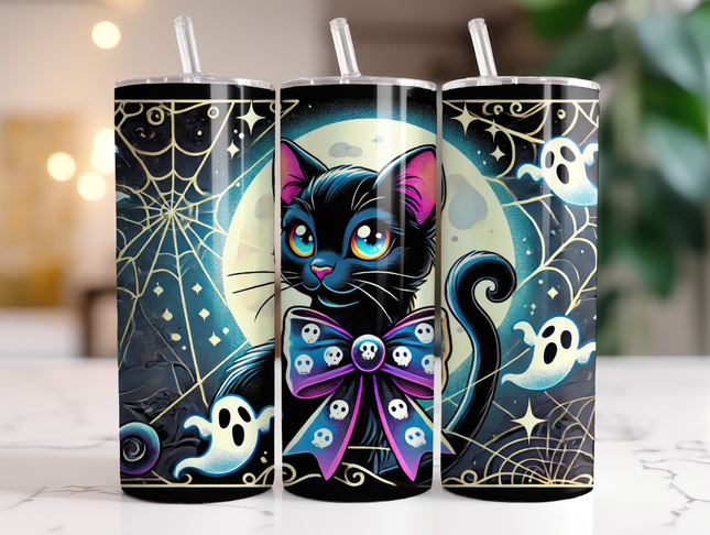 Tumbler zwarte kat halloween