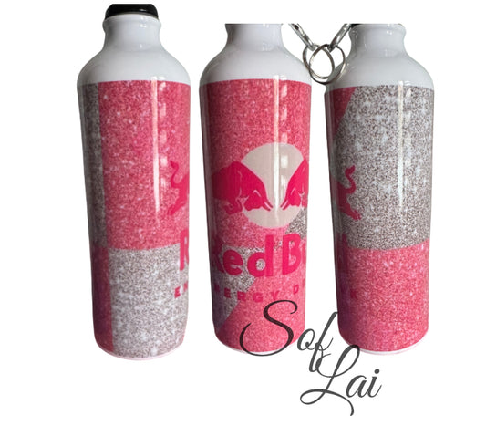 Alluminium fles 750 ml - red bull roze