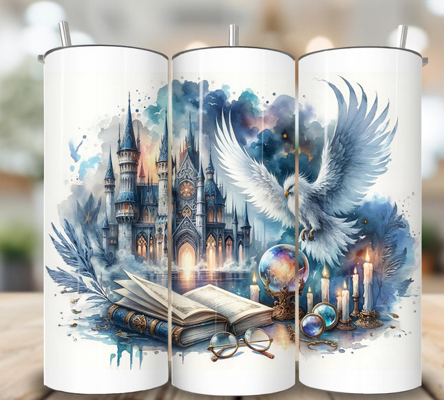 Tumbler Kasteel en witte vogel