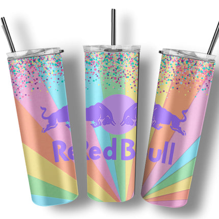 Tumbler Red Bull regenboog glitter SofLai