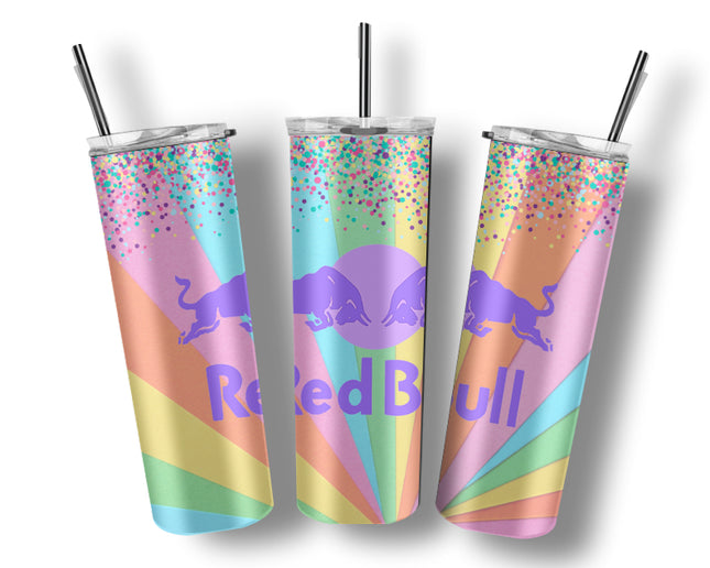 Tumbler Red Bull regenboog glitter SofLai