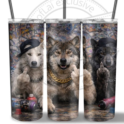 SofLai Exclusive Tumbler - Hond/wolf middelvinger