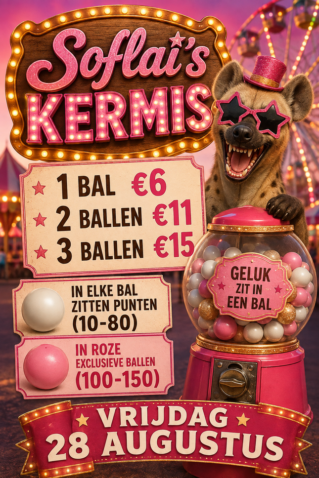Soflai’s kermis 3 ballen vrijdag 28-8