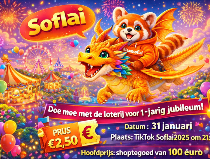 <h1>SofLai bestaat 1 jaar!</h1><h1>31 januari live op TikTok om 21:30u</h1>