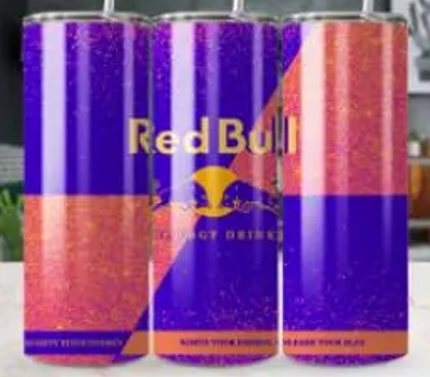 Tumbler Red Bull blauw roze/perzik